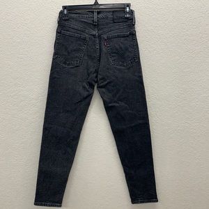 Levi’s Black washed high rise mom jeans button fly
